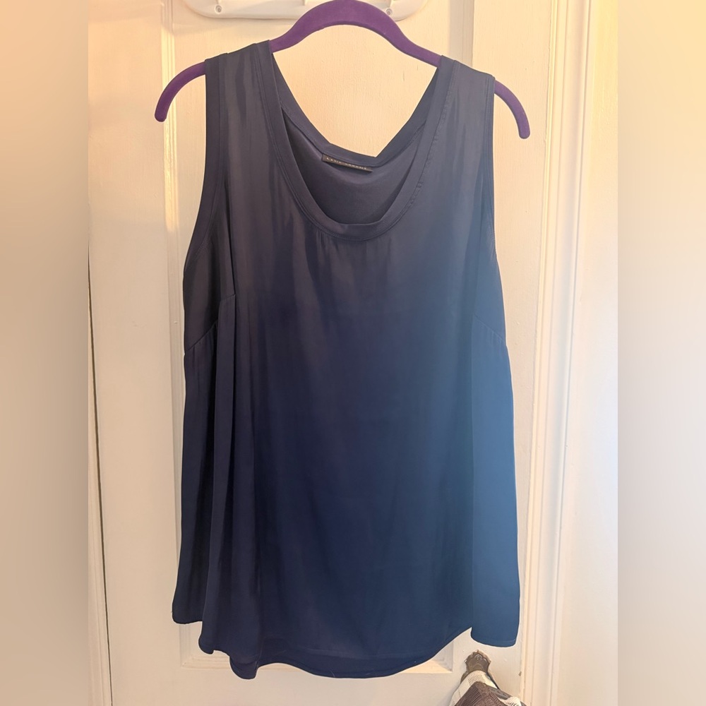 Lane Bryant Navy Scoop Neck Sleeveless Tank